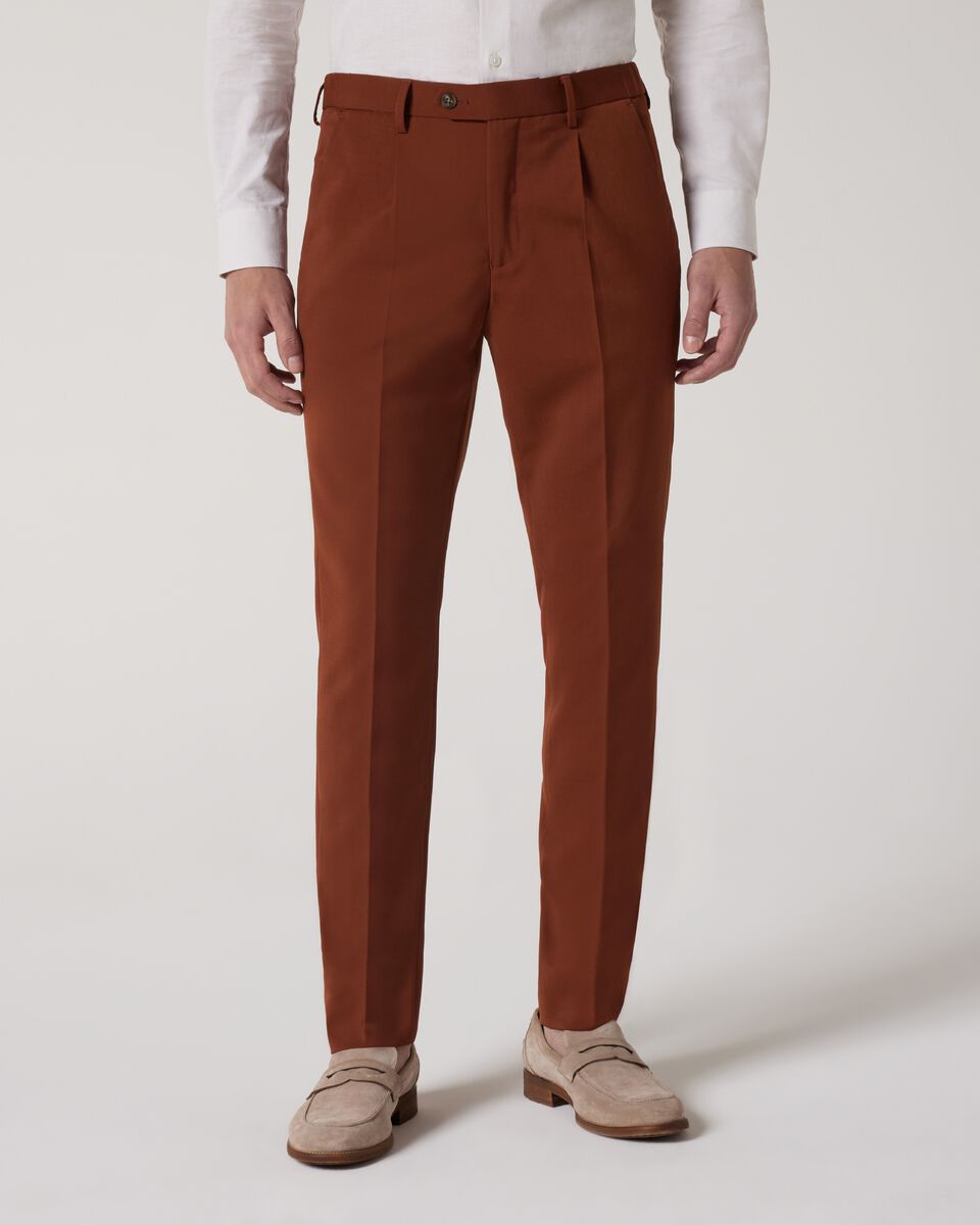 Wool Blend Tailored Pant, Terracotta, hi-res